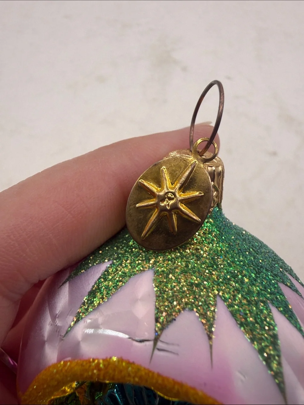 Vtg Christopher Radko Fantasia Reflector Glass Christmas Ornament Egg Collectibl